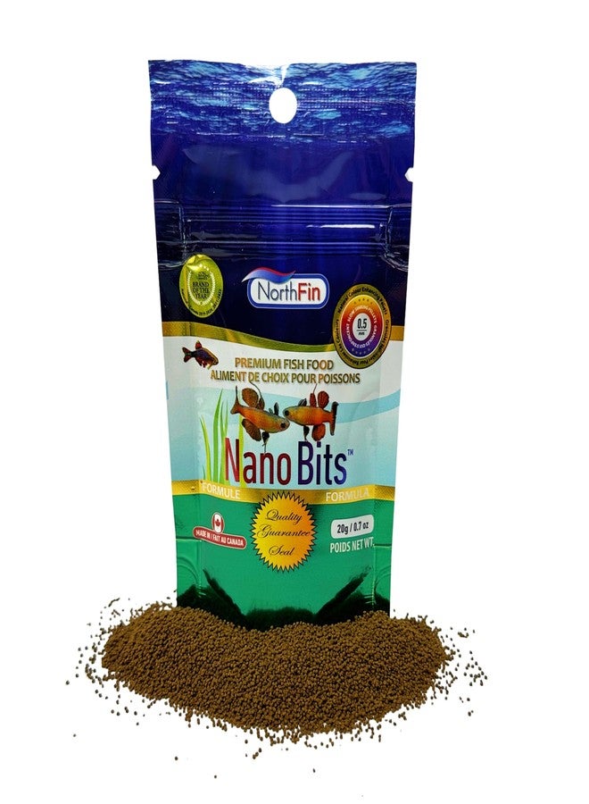 Northfin نورثفين نانو بيتس طعام أسماك ممتاز - حبيبات بطيئة الغرق بحجم 0.5 مم لأسماك النانو، والبيتا، والدانيو - تركيبة غنية بالبروتين، مصنوعة من الحشرات مع أوميغا 3، وسبيرولينا، ومحسنات لون طبيعية (20 جم) - Image 1